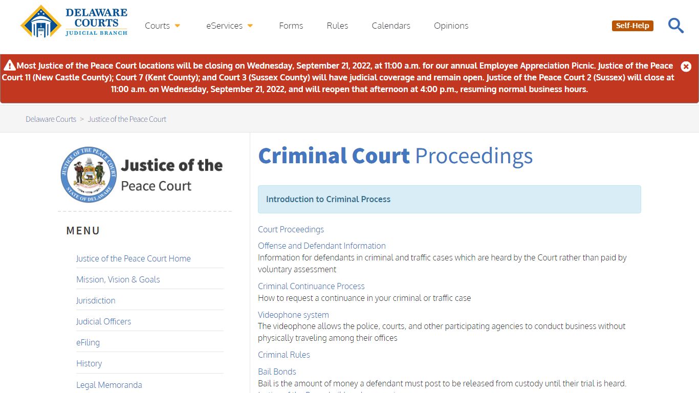 Criminal Court Proceedings - Justice of the Peace Court - Delaware ...